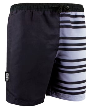 Zwemshort voor Heren met Patroonstrepen Wit Zwart