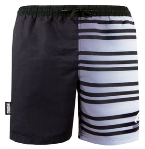 Zwemshort voor Heren met Patroonstrepen Wit Zwart