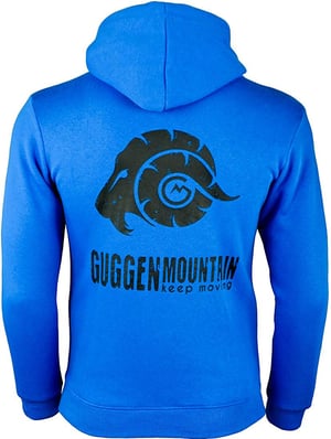Heren wandelhoodie fleece hoodie outdoor met logo blauw