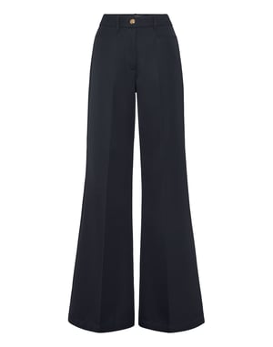 Wool Marine Low Waist Trousers