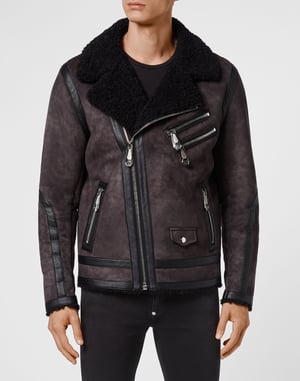 Bikerjacka Iconic Plein