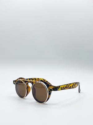 Brown Flip Lens Sunglasses