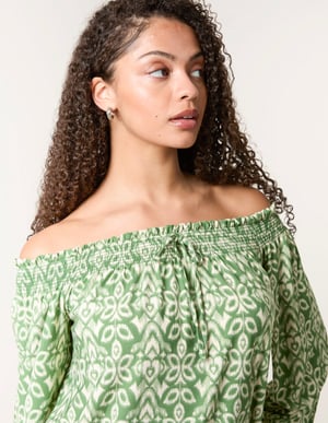 Bubble Hem Bardot Top