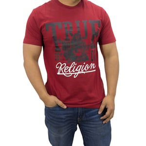 True Religion 108035 Mens Dotted Print T Shirts Crew Neck Half Sleeve Cotton Top