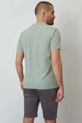 Pale Green Cotton Pique Short Sleeve Polo Shirt