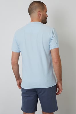 Light Blue Cotton Pique Short Sleeve Polo Shirt