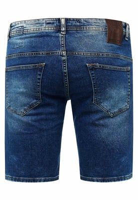 Destroyed Jeans Short Slim Fit "NAVITO" Donkerblauw Gebruikt