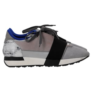Balenciaga Race Runner Marble Sneakers in Grijs Suède