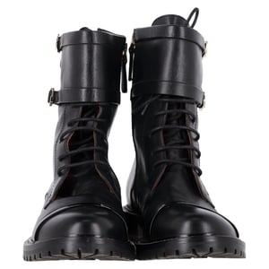 Malone Souliers Combat Boots in Black Leather