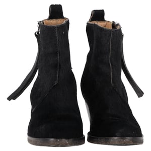 Acne Studios Zipped Ankle Boots in Black Pony Hair