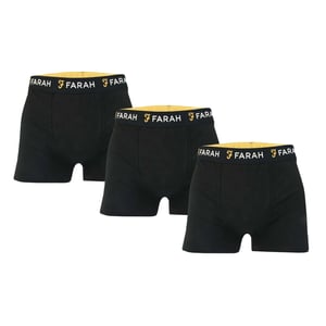 Farah Heren Saginaw Boxershorts (Set van 3) (Zwart)