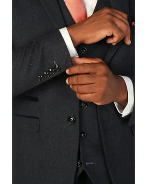 Marineblauwe formele blazer van wolmix tweed voor heren