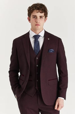 Heren wijnpakblazer Prince of Wales formeel blazer