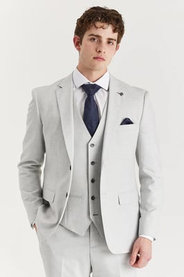 Men's Silver Lightweight Summer Single-Breasted Blazer