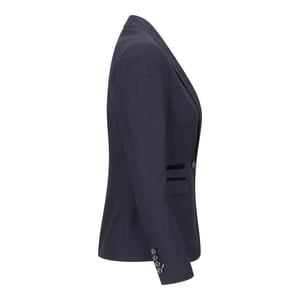 Dames getailleerde tweed marineblauwe geruite blazer wollen jas