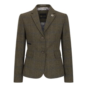 Olivskräddarsydd tweed-blazer för kvinnor i fiskbensrut