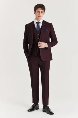 Heren wijnpakbroek Prince of Wales formele broek