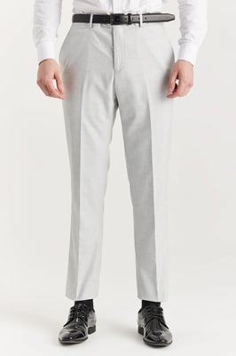 Men's Silver Lightweight Summer Wedding Party Trouser