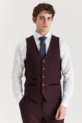 Heren wijnpakvest Prince of Wales formeel vest