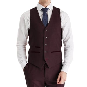 Heren wijnpakvest Prince of Wales formeel vest