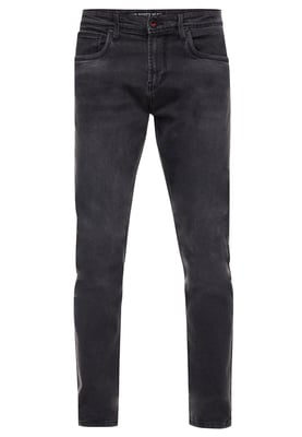 Antracietkleurige used jeansbroek "MELVIN" slim fit katoen-stretch