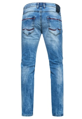Jeansbroek "MINO" slim fit stretch destroyed broek