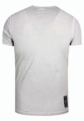 Olie-gewassen T-shirt met knoopsluiting