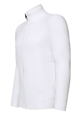Fijne gebreide jas in biker-stijl met slim fit pasvorm