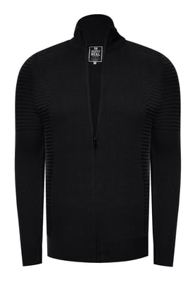Fijne gebreide jas in biker-stijl met slim fit pasvorm