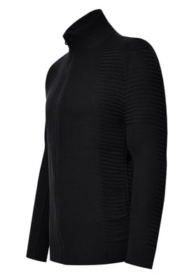 Fijne gebreide jas in biker-stijl met slim fit pasvorm