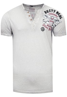V-hals T-shirt met print aan de zijkant
