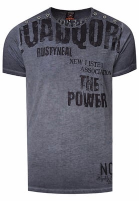Gewassen T-shirt met dubbele knoopsluiting