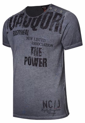Gewassen T-shirt met dubbele knoopsluiting