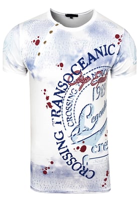 T-shirt met ronde hals en print over het hele voorpand