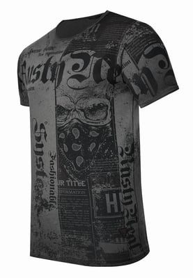 T-shirt met American-Skull Westside Gang Banger-print