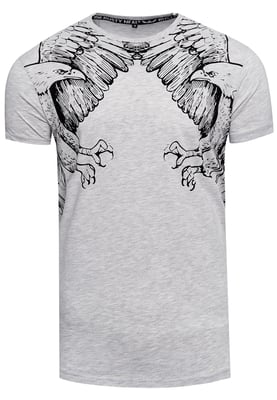 T-shirt met effen Amerikaanse print
