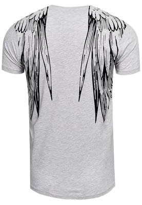 T-shirt met effen Amerikaanse print