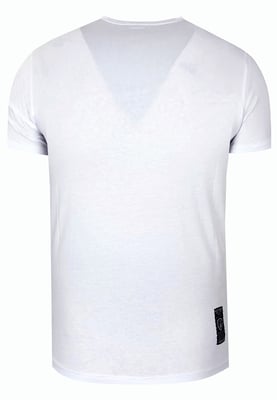 Olie-gewassen T-shirt met knoopsluiting