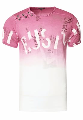 T-shirt Wash with gradient and side button strip
