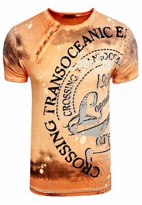 T-shirt met ronde hals en print over het hele voorpand