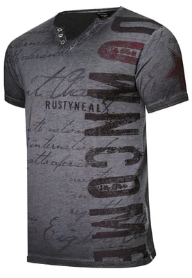 T-shirt met V-hals en logo-print aan de zijkant
