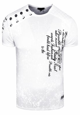 T-shirt met prints, gewassen met zuur