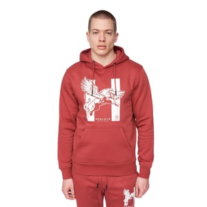 Henleys Heren Curveball Hoodie (Diep rood)