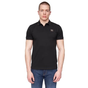 Henleys Heren Henflare Poloshirt (Zwart)