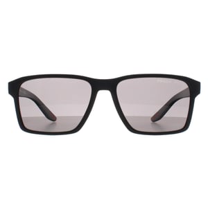 Prada Sport Rectangle Mens Black Rubber Dark Grey Polarized PS05YS