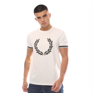 Fred Perry T-shirt med logotryck för herrar (Vit)