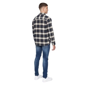 Duck and Cover Mens Francore Checked Overshirt (Navy)