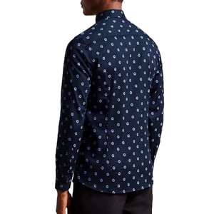 Ted Baker Heren KYME Ditsy Bloemen Overhemd Met Lange Mouwen (Marine)