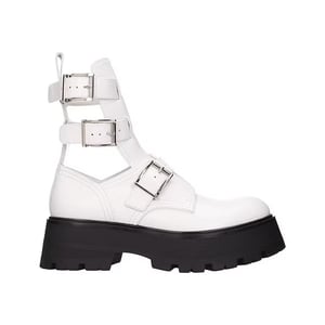 Alexander McQueen Leren Enkellaarsjes