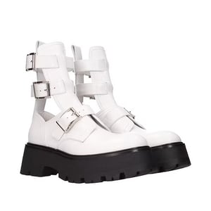 Alexander McQueen Leren Enkellaarsjes